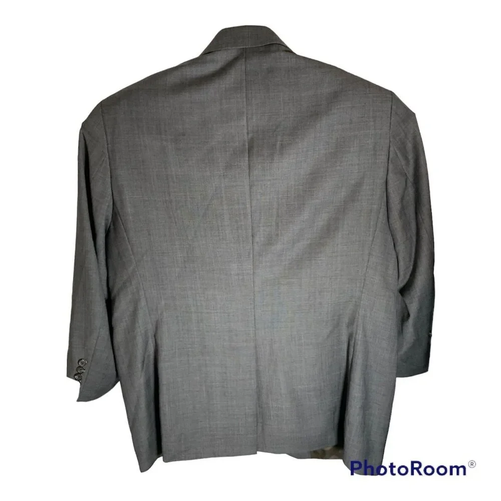 Ralph Lauren 46R Gray Suit Jacket 100%‎ Woolaine 90736.